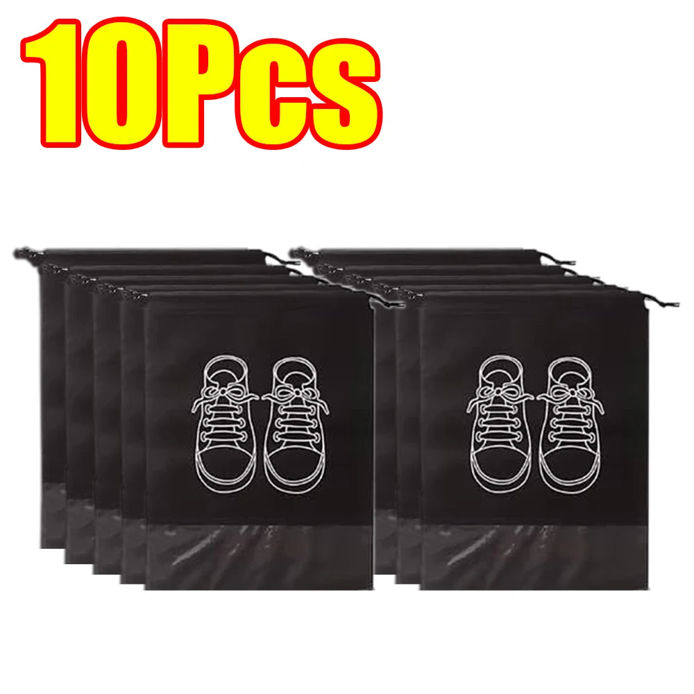 1-50Pcs Shoes Storage Organizer Bags Waterproof Pocket Clothing Classified Hanging Bag Non-Woven Shoe Dust Bags Moistureproof