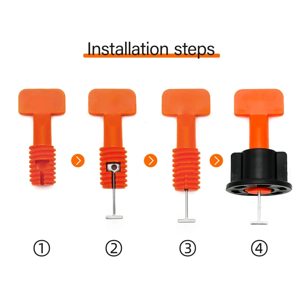 51Pcs Floor Tile Leveling System Clips Spacers Porcelain Ceramic Leveler Kit For Tile Laying Wall Fixing Construction Tools