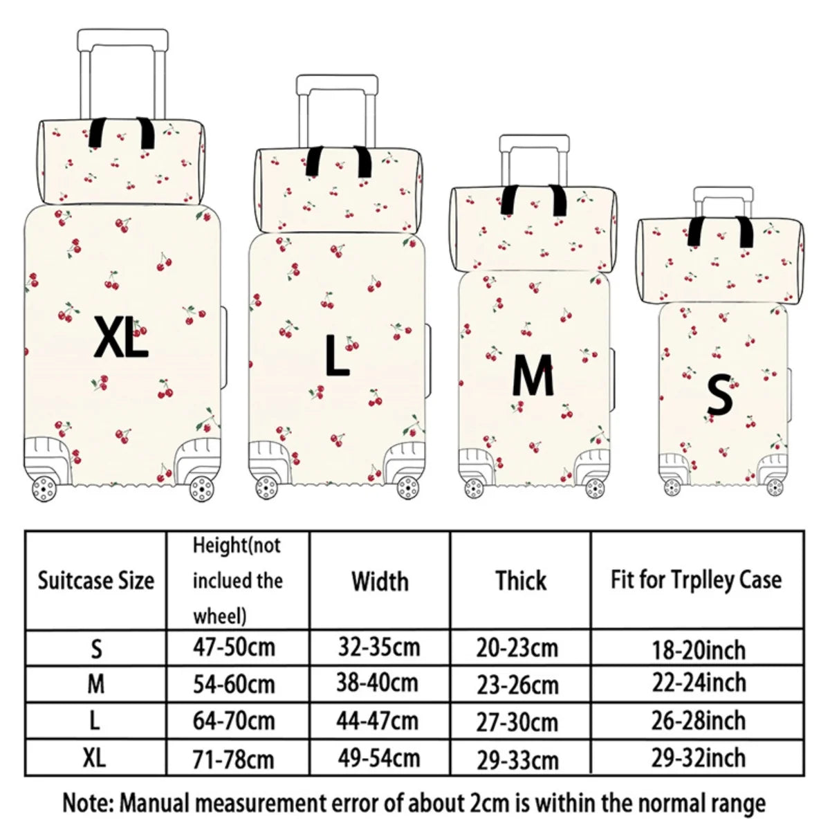 2pc Foldable, large-capacity, lightweight, unisex travel sports luggage set with protective cover