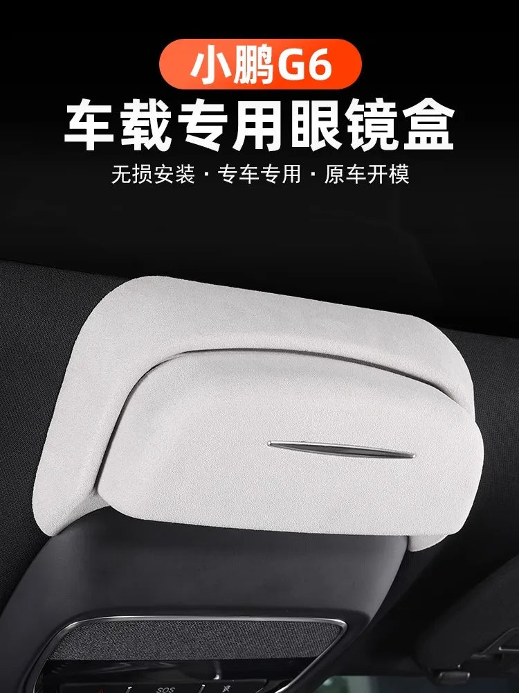 Car Glasses Box For Xpeng G6 2023 2024 2025 Premium Suede Glasses Case Storage Box Sunglasses Holder Car Accessory