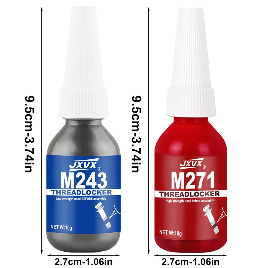 Threadlocker Blue\Red Nuts-Bolt Locker, Screw Anaerobic Adhesive Lock Tight Seal Fasteners Anaerobic Curing Metal Glue,Rustprof