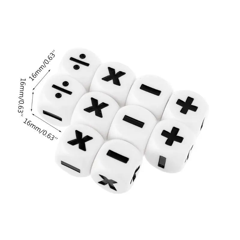 6 PCS Addition and Subtraction Symbol Dice Operation Assistant Props Multiplication and division Dices