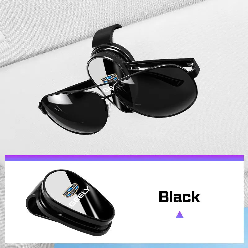 Universal Car Glasses Clip Card Ticket Holder For Geely Galaxy L7 L6 Boyue Borui Coolray Emgrand GE Auto Sun Visor Glasses Box