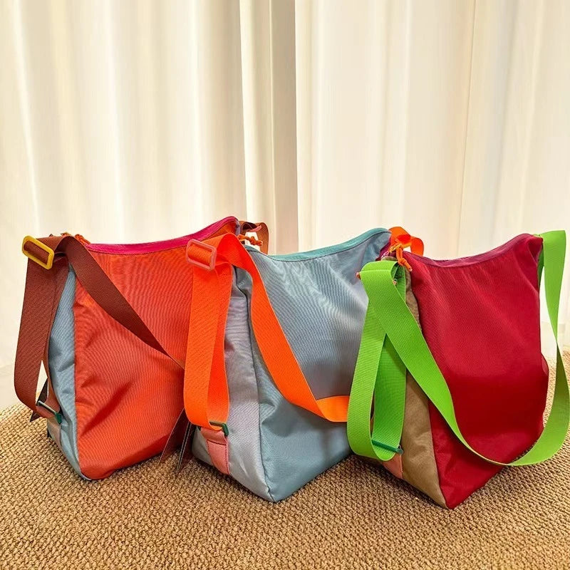 16LNew waterproof crossbody bag, unisex outdoor color-block crossbody bag