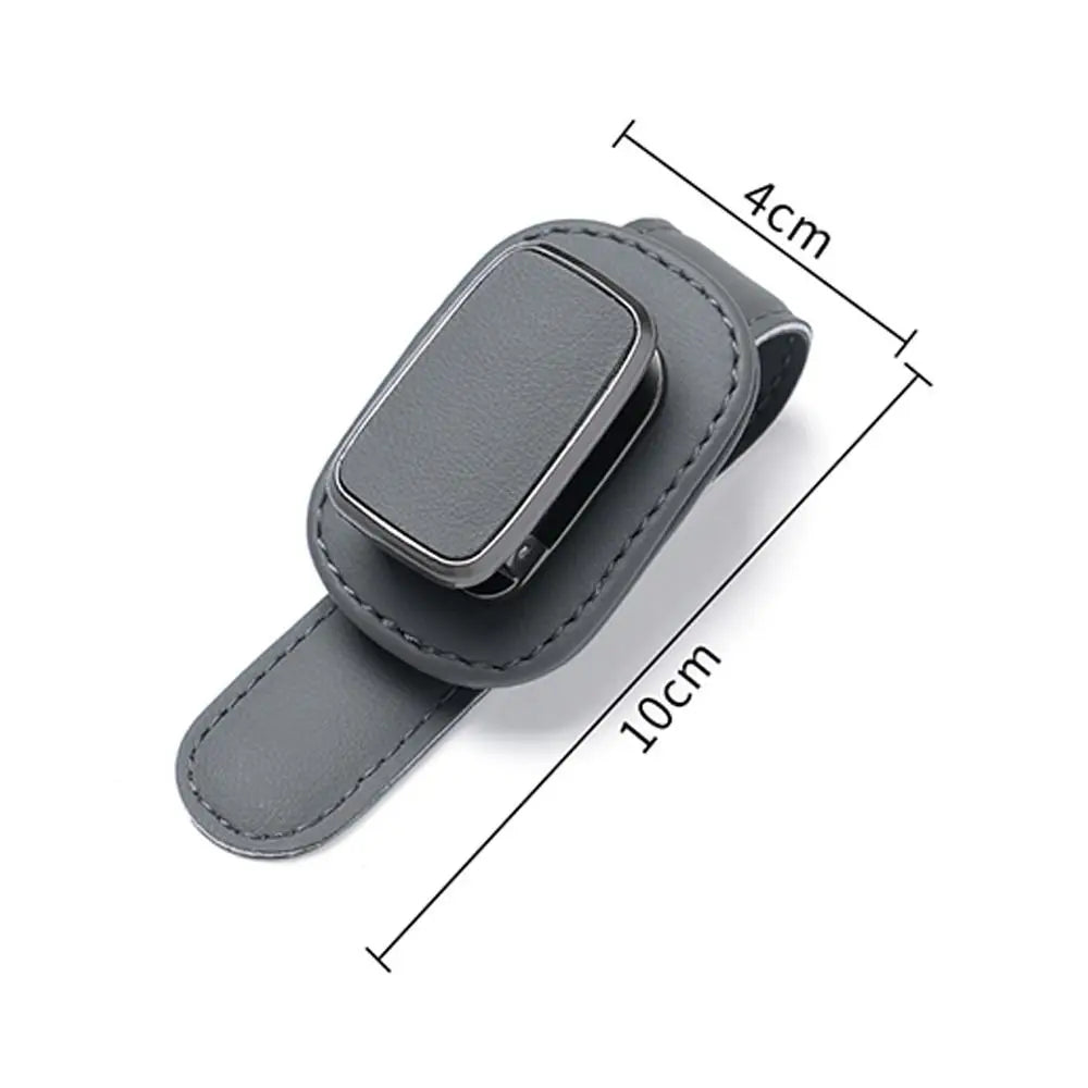 PU Leather Car Eyeglass Hanger Clip Elastic Anti-scratch Car Eyeglass Holder Ticket Card Clamp Auto Interior Accessories