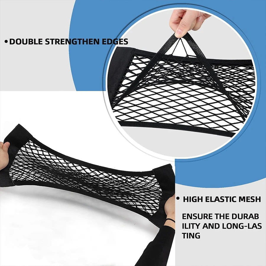 Universal Car Pouch Mesh Ceiling Netting Storage Auto Wall Sticker Net Pocket Elastic Trunk Organize Bag  Load  Mesh Storages