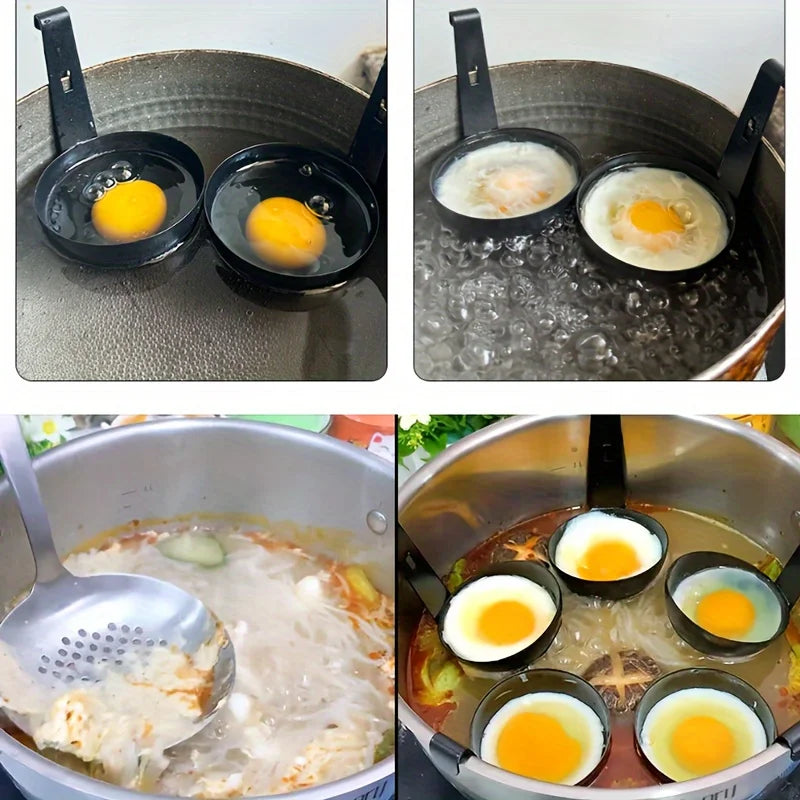 Stainless Steel Non-Stick Egg Boiling Mold - High Temperature Resistant, with Handle, Used for Making Perfect Eggs, Kitchen Cooking