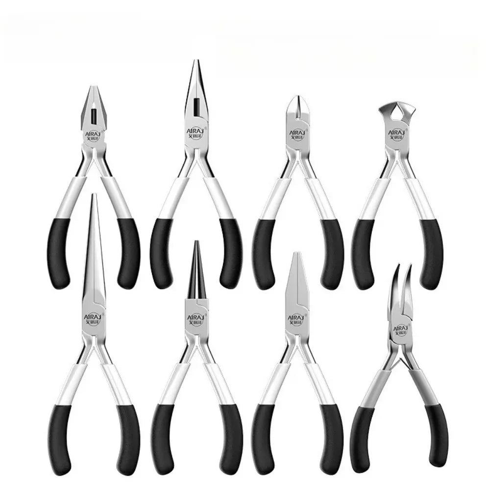 Mini Pointed Toothless Flat Mouth Extended Needle Mouth Oblique Mouth Pliers Flat Mouth Wire Binding Pliers Set