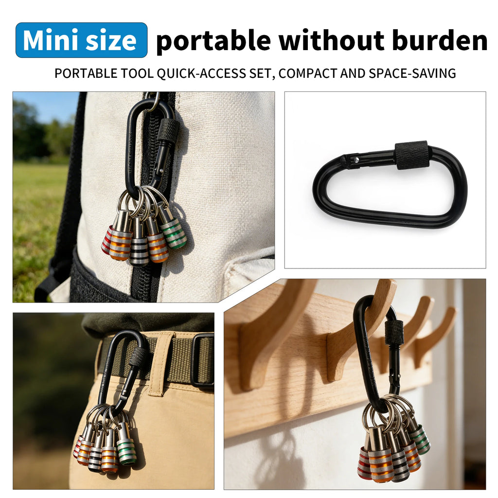 3/7/12Pcs Hex Shank Screwdriver Bit Holder 1/4 Inch With Carabiner Portable Quick-change Extension Bar Keychain Screw Adapter