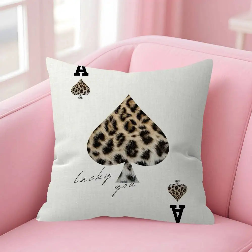 Retro leopard and cheetah theme Double-sided Printed pillow cover Short plush Suitable living rooms sofas throw cushion cover