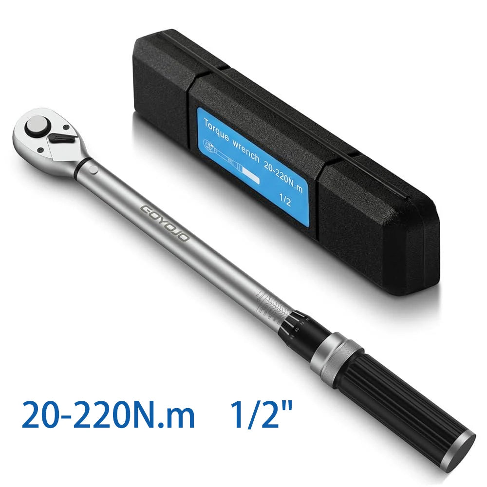 GOYOJO Adjustable Torque Wrench 1/4 3/8 1/2 Drive High Precision Cr-V Steel Ratchet Spanner Socket Repair Tool For Car Bike Moto