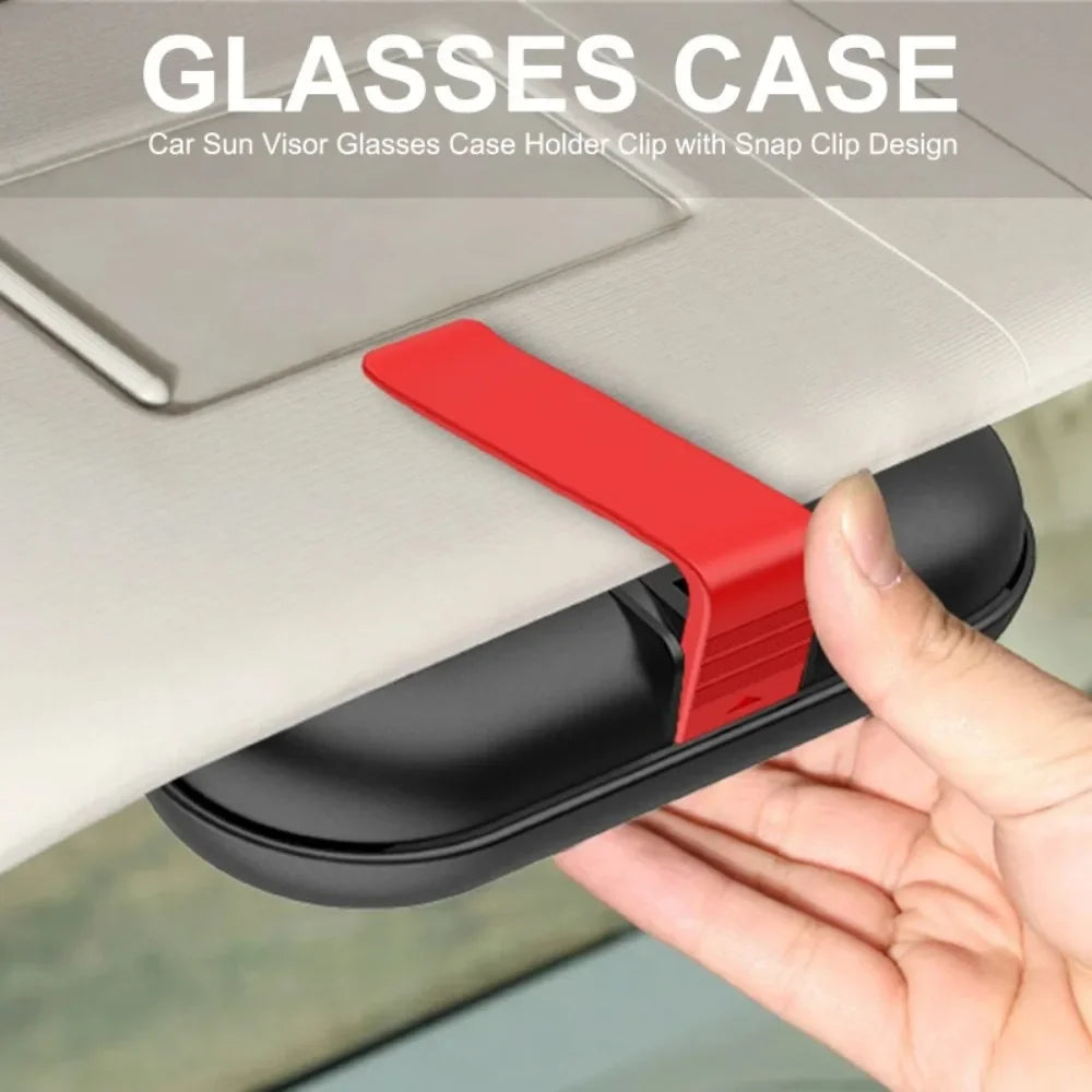 2024 Fashion Car Glasses Case Sunglasses Frame Multi-function Car Interior Sun Visor Storage Card Holder with Snap Clip Design