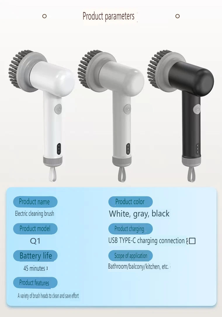Electric Spin Scrubber, Power Cleaning Brush with 3 Replaceable Heads,Perfect for Bathrooms, Showers, Tile, Cars, Floor.