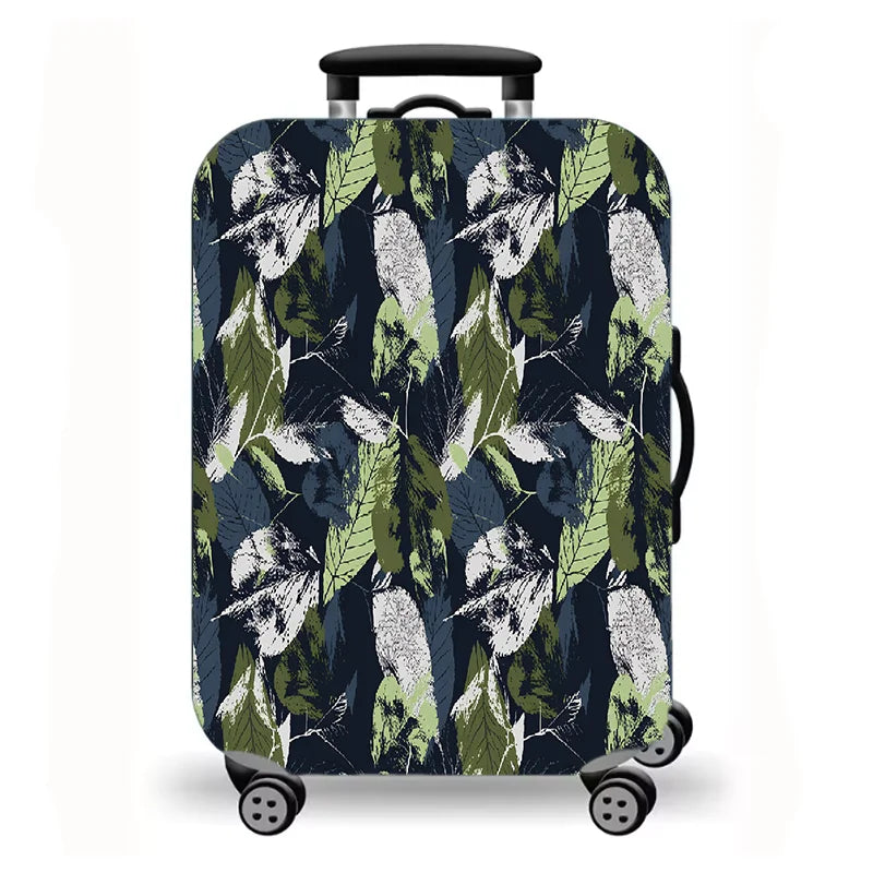 Luggage protective cover, retro printed elastic suitcase protective cover, retro floral pattern.