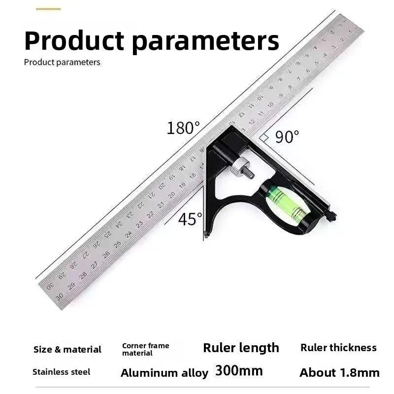 Woodworking Gauges Stainless Steel Thickened Universal Angle Ruler Multifunctional L Type 90 Degree Square Measuring Hand Tool
