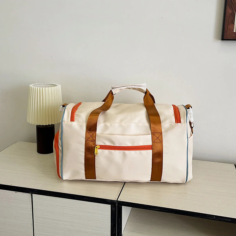 Colorful Retro Large Capacity Handbags Travel Crossbody Bag Women's Weekend Sports Fitness Shoulder Bag with Multiple Pockets