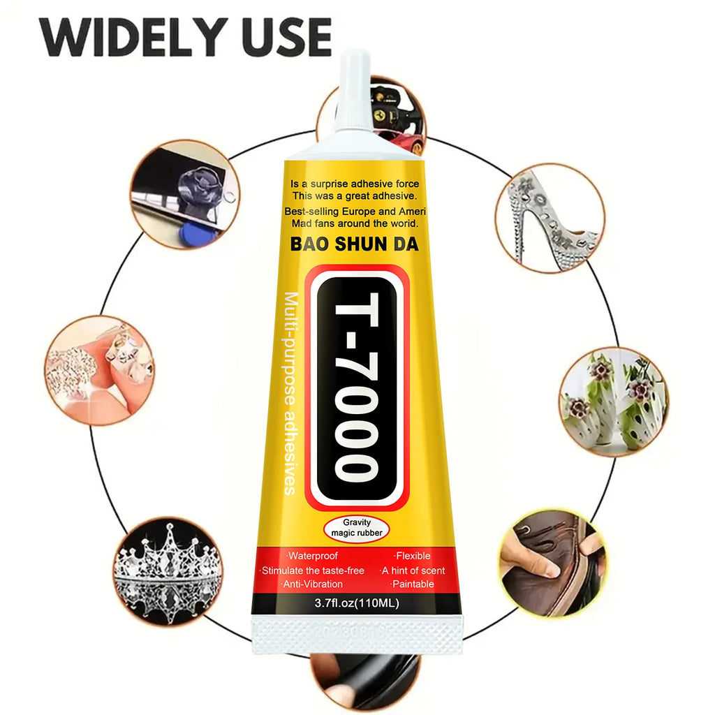 T7000 Electronic Component Repair Glue High-Strength Black Cellphone Tablet DIY Adhesive, T-7000 Super Strong Liquid Adhesive