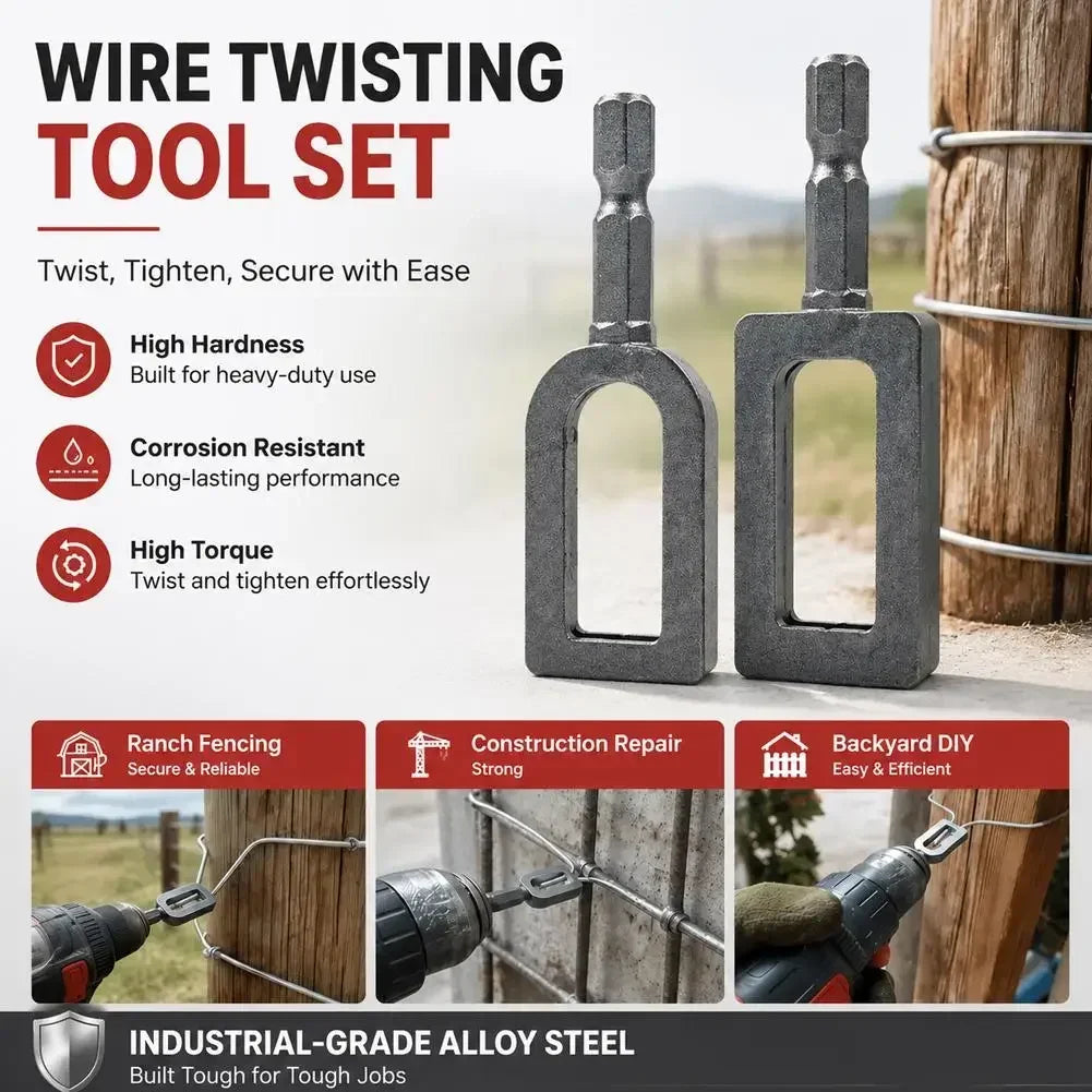 Electric Drill Wire Twisting Tool with 1/4inch Hex Shank Wire Twister for Drill Wire Twister Tool for Construction & Fence