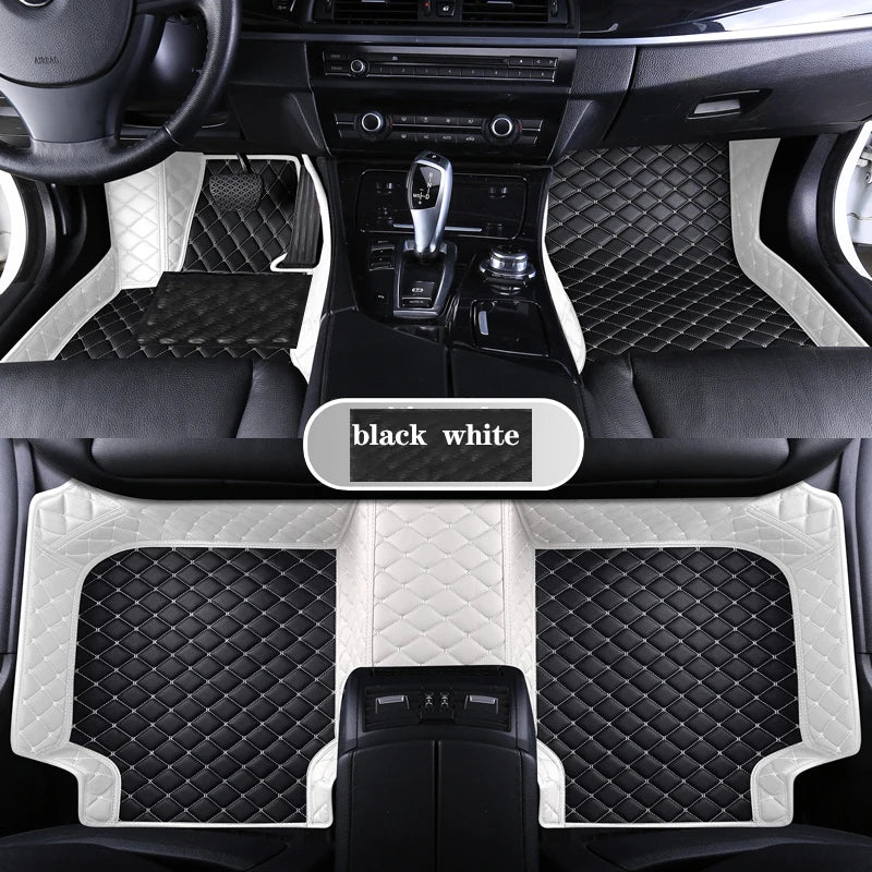 Custom Leather Car Floor Mat For Mitsubishi Outlander Lancer X 2015 2016 2017 2018 2019 2020 2021 Waterproof interior Accessorie
