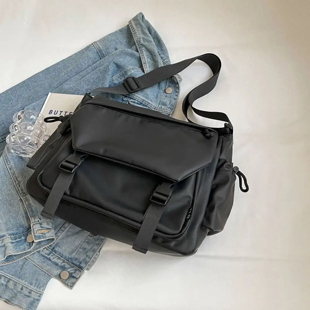 Solid Color Nylon Crossbody Bag Waterproof Large Capacity Shoulder Bag Oxford Cloth Multifunctional Messenger Bag Camping