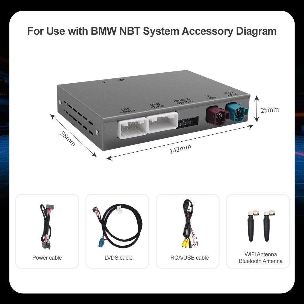For BMW F48 F88 F15 F85 F16 NBT EVO system Wireless CarPlay Android Auto ModuleWith Bluetooth Mirror Link Navigation
