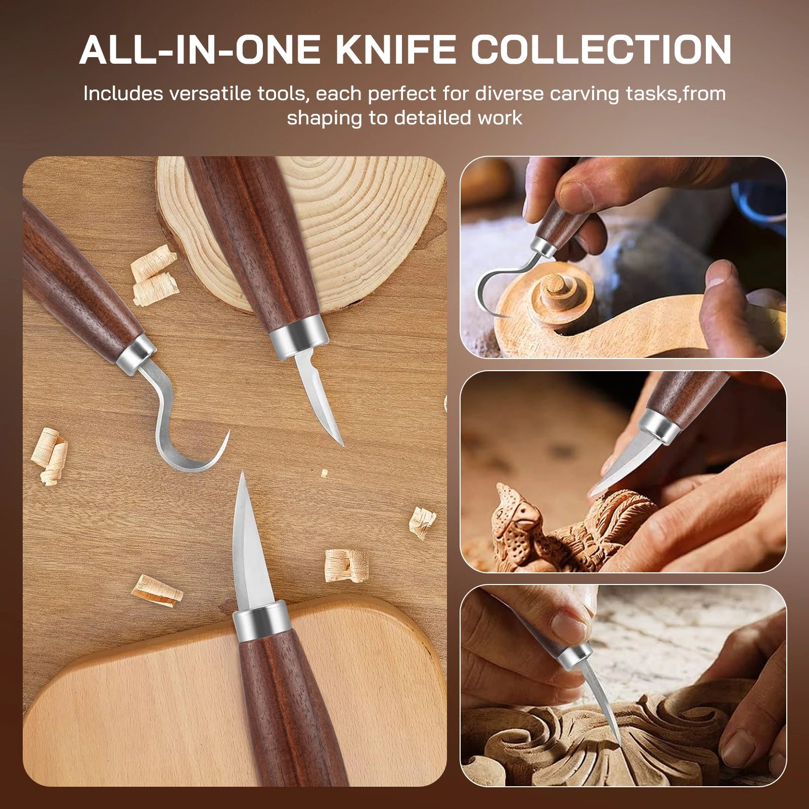 Wood Carving Tool Set 30 in 1 Carving Set with 12 Carving Knives  for Beginners/Professionals Carving with Cut-resistant Gloves