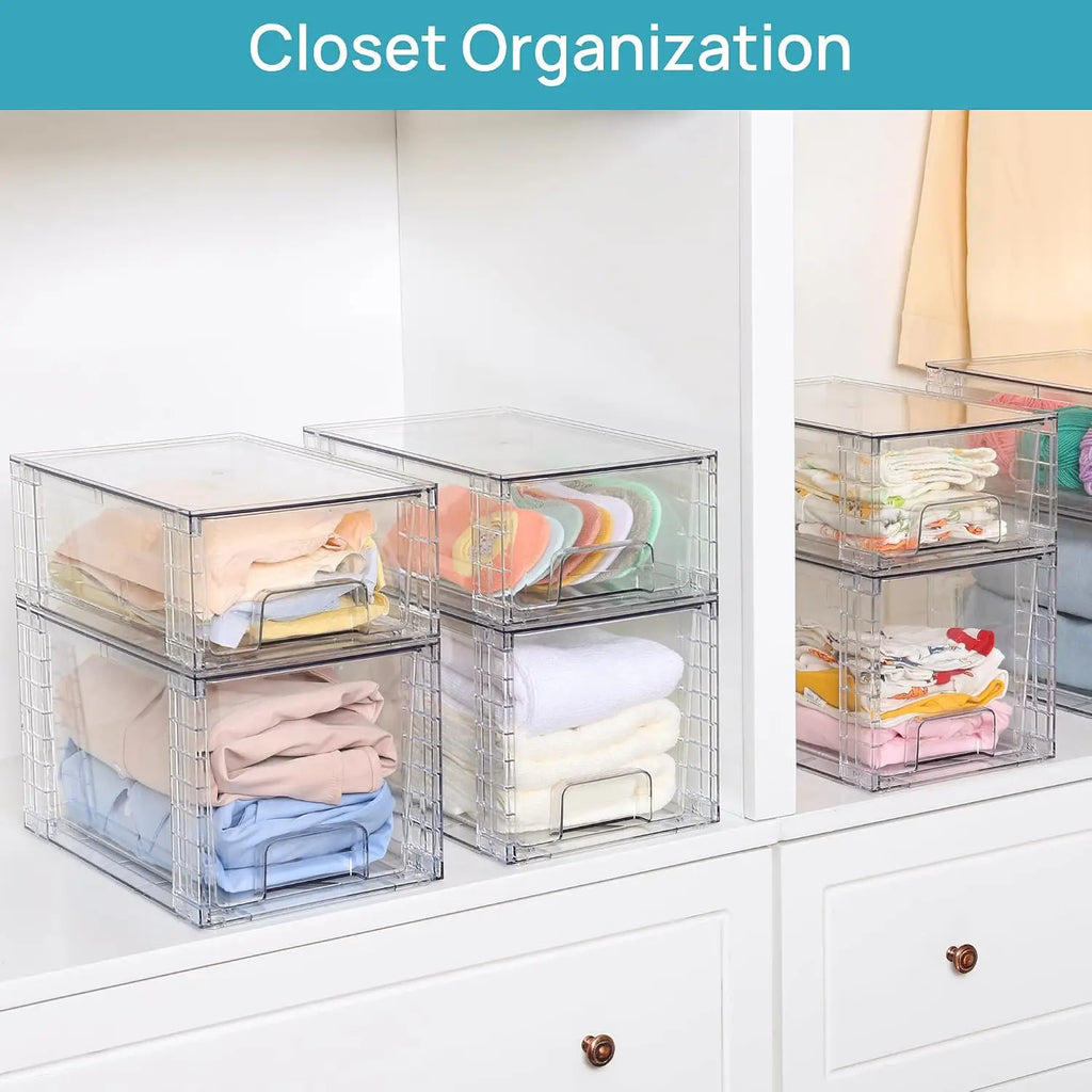 2026 New  Large Stackable Storage Drawers,Easily Assemble Acrylic Bathroom Closet Undersink Organizers And Storage,Plastic