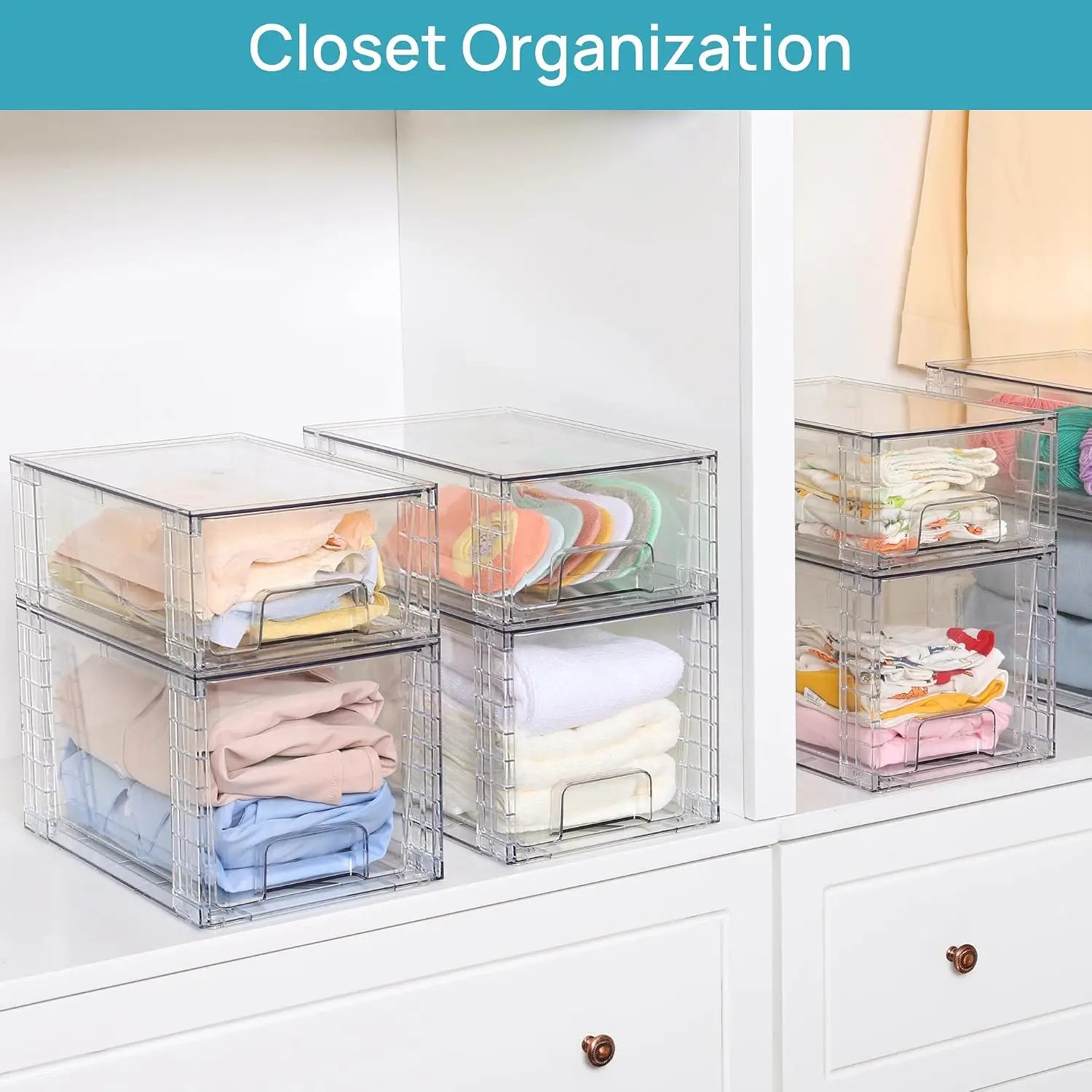 2026 New  Large Stackable Storage Drawers,Easily Assemble Acrylic Bathroom Closet Undersink Organizers And Storage,Plastic