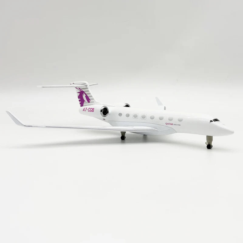 20CM Gulfstream G650ER Metal Aircraft Model 1/200 Scale Planes Diecast Business Jet Collected Gift By Aviation Gift with Wheel