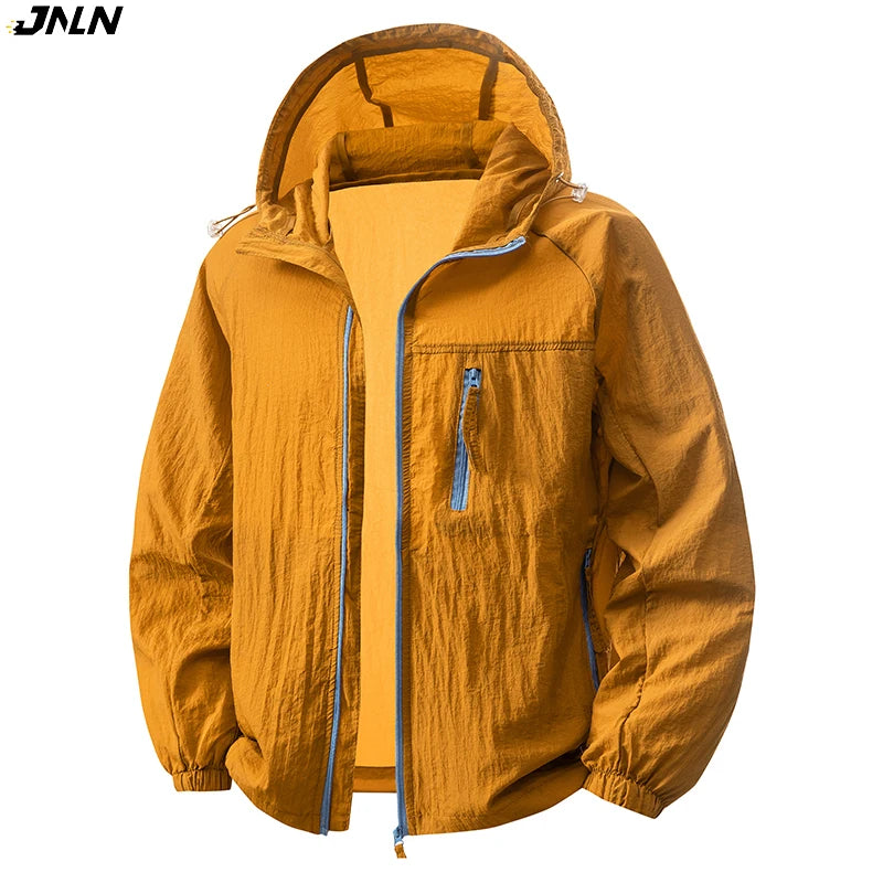 JNLN Summer Windbreaker Men Women Lightweight Sun Protection Jacket Unisex Camping Climbing Hiking Outdoor Sports Anti-UV Coat