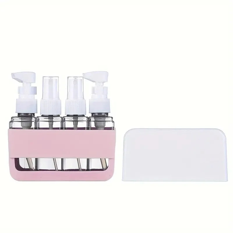 4 IN 1 50ml Dispenser Travel Cosmetic Spray Lotion Shampoo Combination Bottles