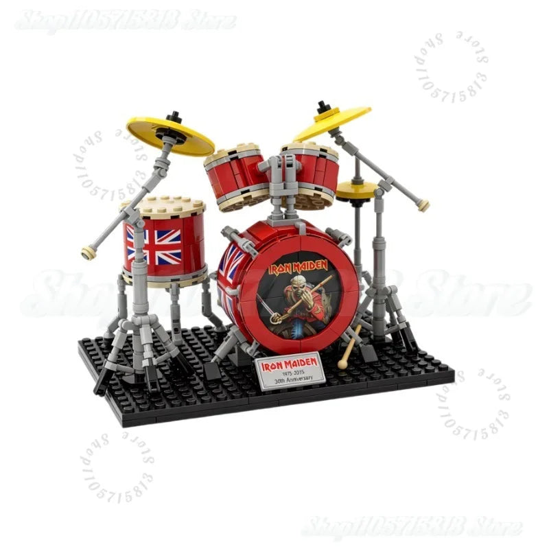 Brick Guitar Model Kit DIY Mini Electric Replica Ornament Rock Band Inspired Puzzle Toy Gift For Music Lovers Teens Desk Decor