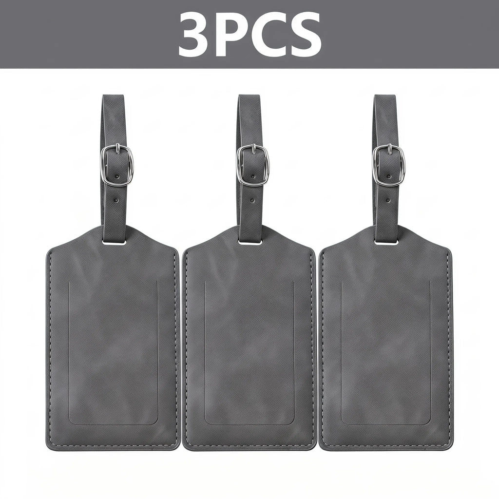 3/5/8PCS Privacy PU Leather Luggage Tag Adjustable Metal Buckle Waterproof Anti-lost Suitcase ID for Backpack Golf Carry Bag