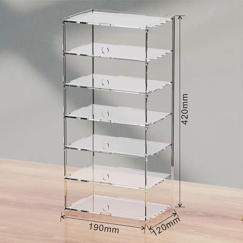 Fully Transparent Acrylic Car Model Display Case 2-6 Layer Storage Box With Door Hot Wheels Acrylic Cabinet For 1/32 Racing Car