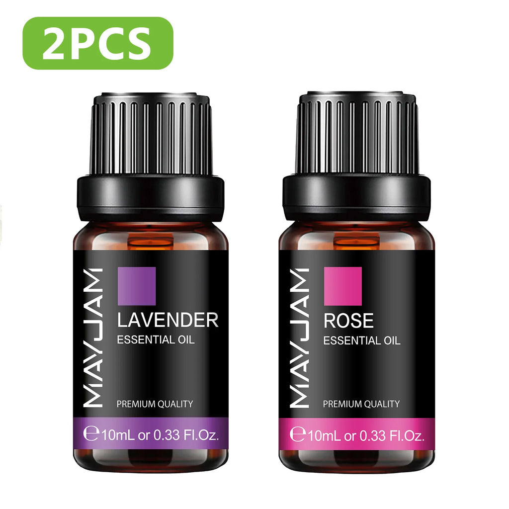 MAYJAM 2PCS Natural Plant Essential Oils Lavender Jasmine Eucalyptus Vanilla Fragrance Oil for Humidifier Diffuser