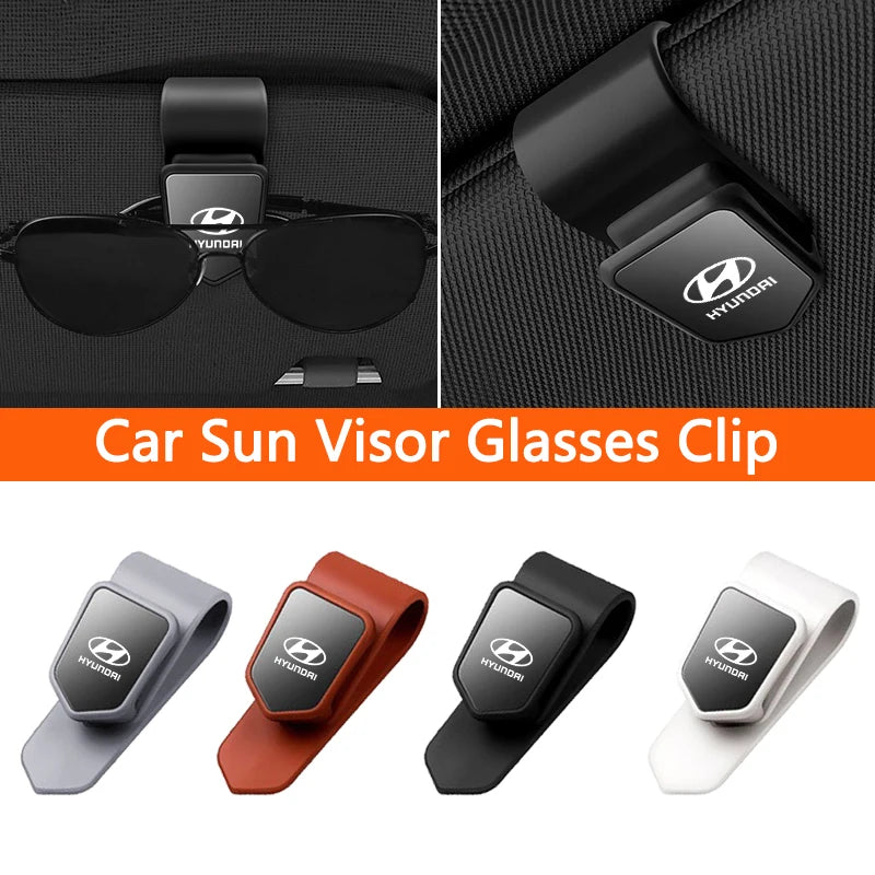 New Car Sun Visor Glasses Clip Sunglasses Card Holder For Hyundai Genesis N-LINE I10 I20 I30 I40 IX20 IX35 Kona Getz Veloster