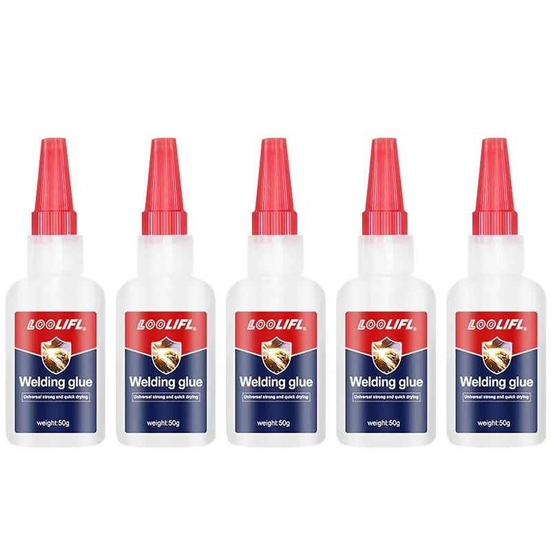 Loolifl50G High-Strength Oily Welding Glue - Super Glue, Universal Strong Instant Adhesive, Used for Metal, Ceramic, Glass, Wood, Plastic, and Alloy Stable and Does Not Turn Yellow
