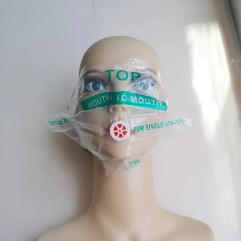 1~10pc Outdoor Rescue Health Care Tools Jetting Resuscitator MaskKey chain First Aid Emergency Face Shield CPR Mask Professional