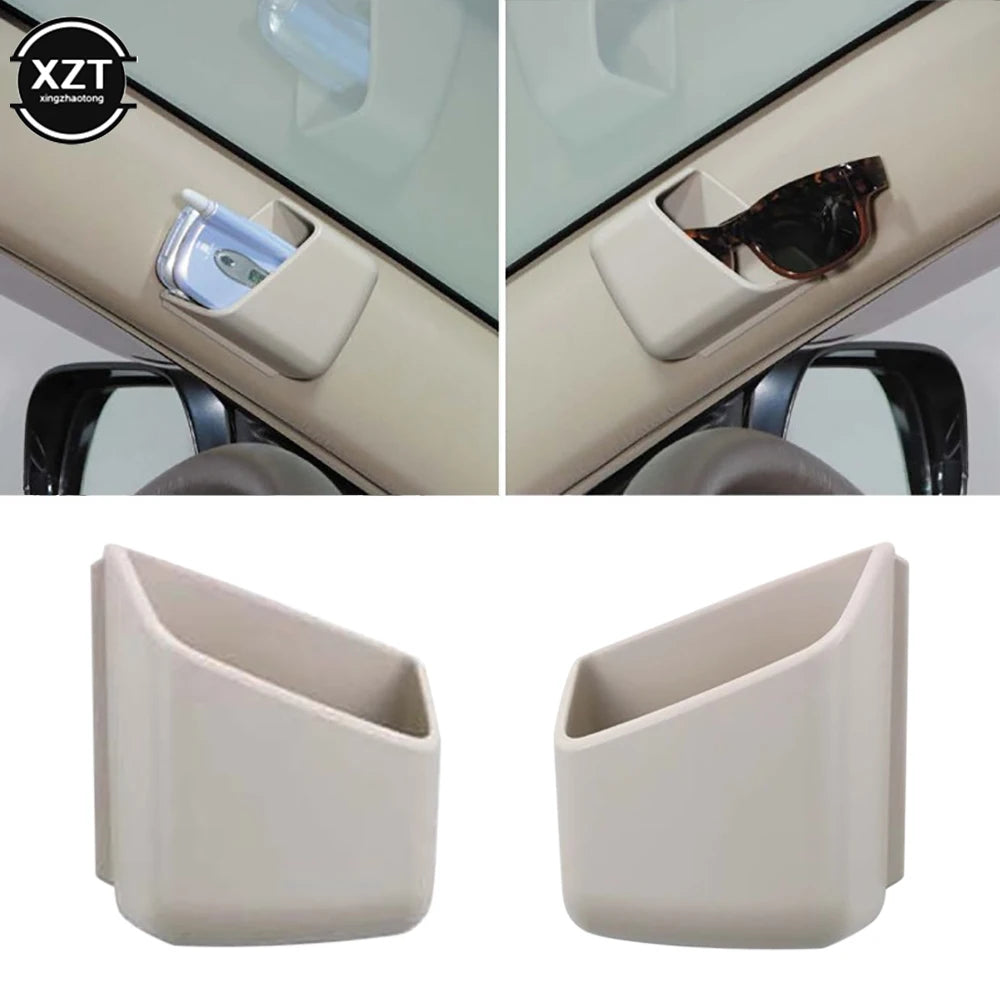 2Pcs Universal Car Auto Sunglasses Organizer Eyeglasses Glasses Holder Accessories Phone Organizer Storage Boxes Holders Pocket