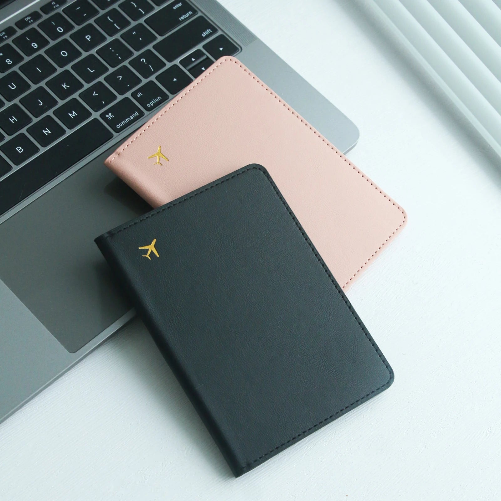 1pc Pure Chic Passport Wallet Faux Leather Lightweight Waterproof Rfid Blocking Slim Vaccine Card Holder Travel Essentials
