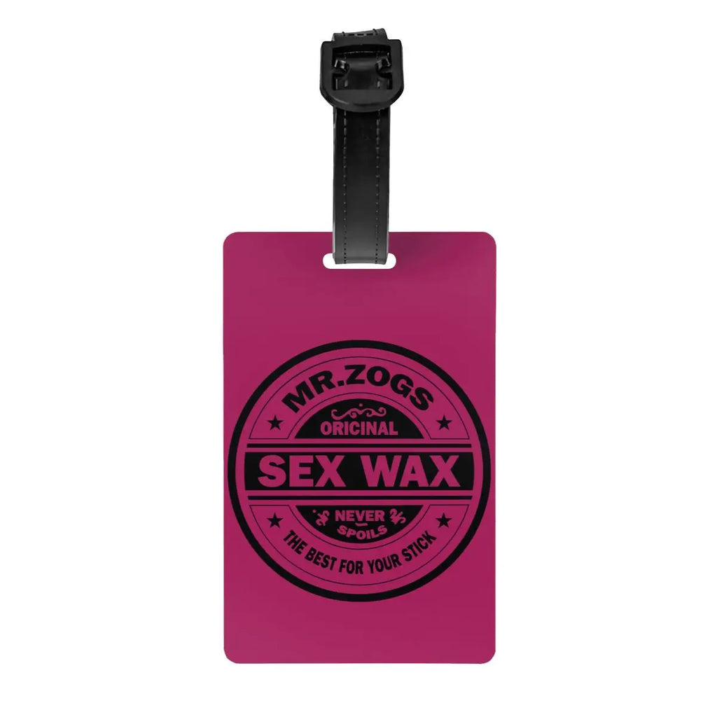 Custom Mr Zogs Sex Wax Luggage Tag With Name Card Surfing Surf Gift Privacy Cover ID Label for Travel Bag Suitcase
