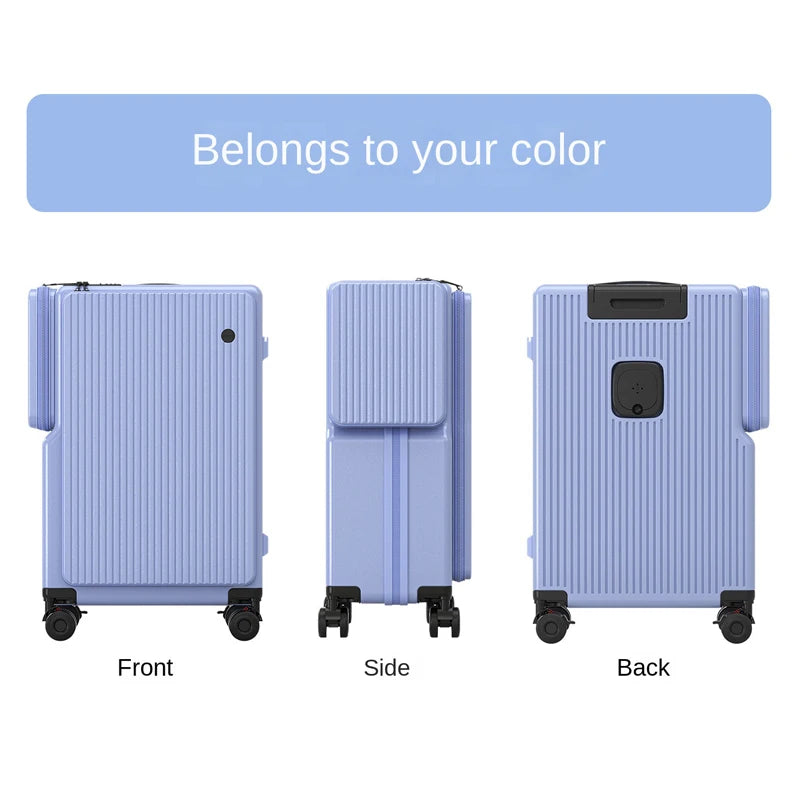 New Double-Opening Travel Suitcase 20 inch Carry-On Suitcase Expandable Multi-Functional Luggage Explosion-proof Zip 22-26 inch