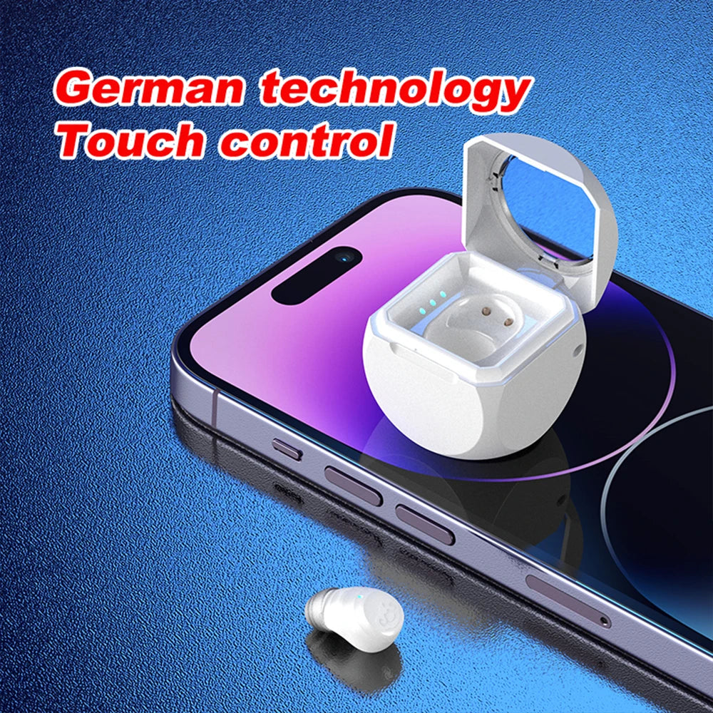 Q1 Invisible Earphones Mini Headphones Bluetooth-Compatible Wireless Stereo Semi-In-Ear Earbuds Noise Reduction Single Earphone