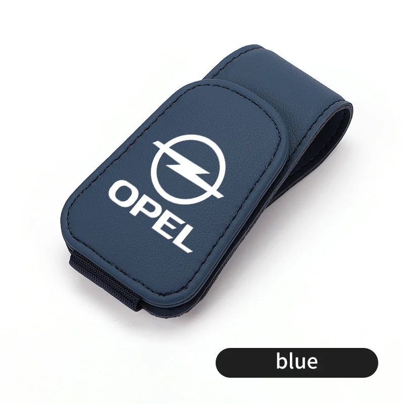 Car Magnetic Leather Card Ticket Holder Sun Visor Glasses Clip For Opel Astra H G J Insignia Corsa Zafira Meriva Mokka
