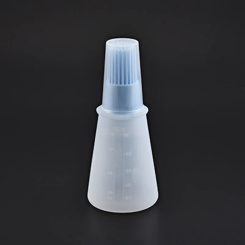 Silicone Oiler with Brush Seasoning Seasoning Sauce Brush with Scale oil Bottle BBQ Kitchenware Gadgets Grilling Frying Tools