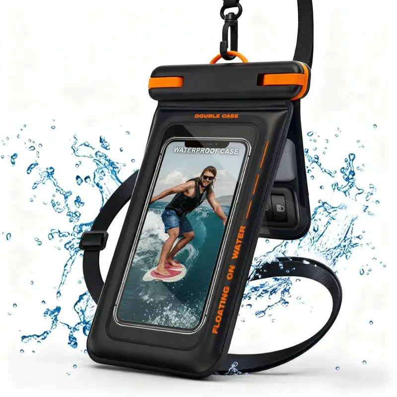 Double Space Waterproof Pouch for Phones Secure Dry Bag for Universal Compatibility Beach Pool Use