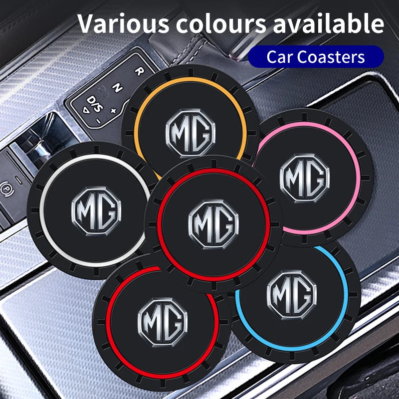 Car Cup Mat Silicone Coaster Non-Slip Waterproof Slot Pads For Morris Garages MG 3 5 6 7 HS ZS GS Hector TF GT ZR RX5 RX8 550