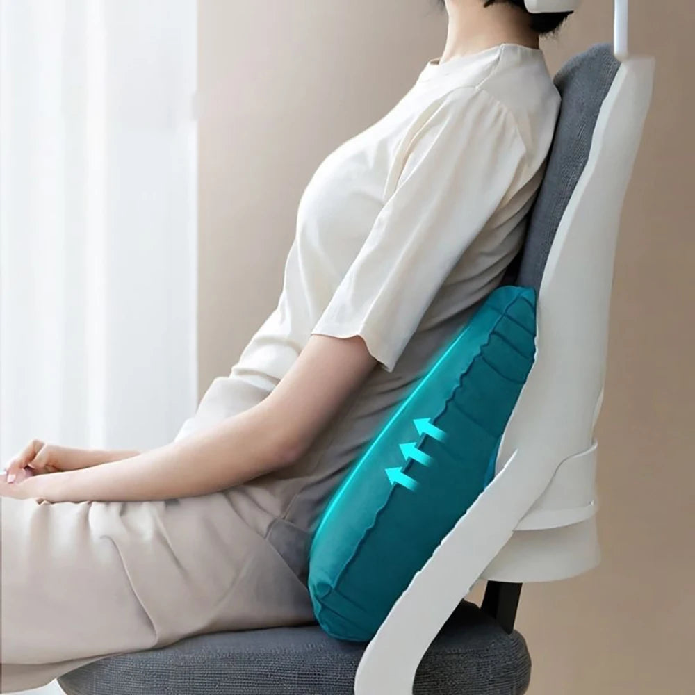 Inflatable Pillow Press Inflatable H-shaped Folding Portable Car Plane Waist Cushion Camping Office Sleeper Pillow
