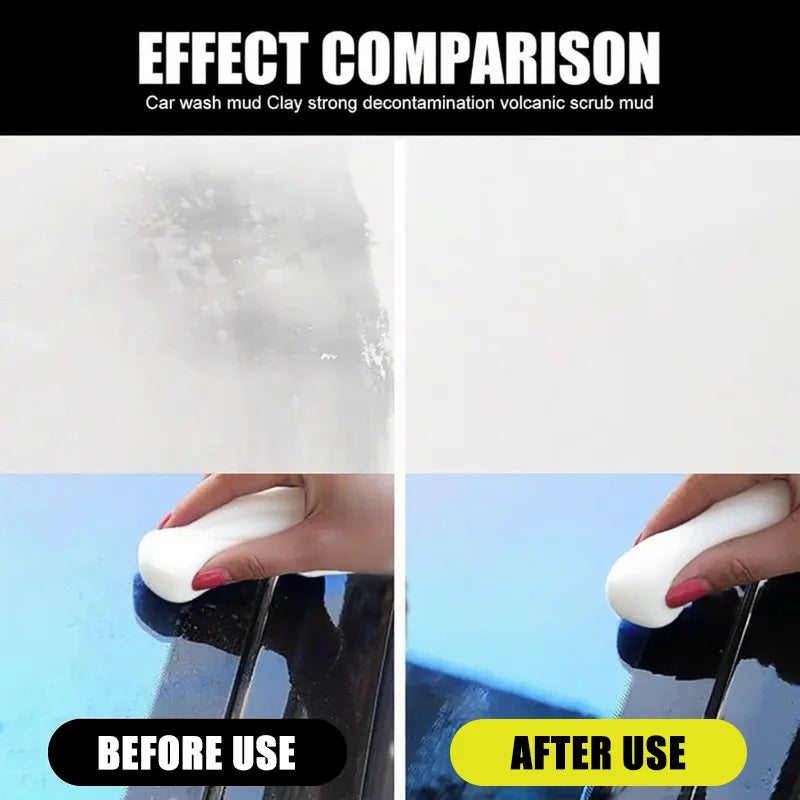 White Car Wash Mud Clay Bar - Safe Paint Decontamination, Removes Iron Powder, Flying Paint & Stubborn Stains