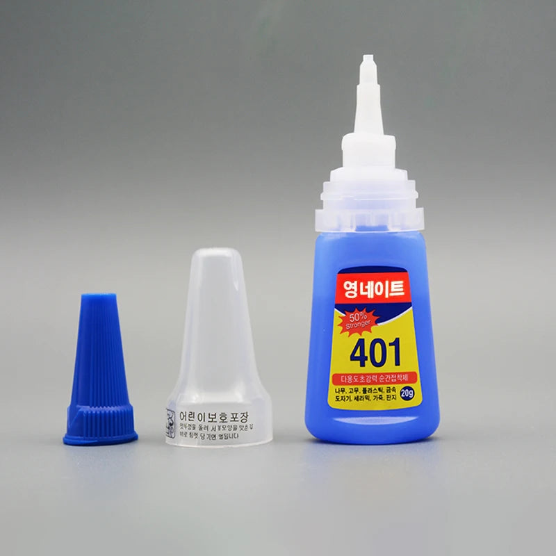 1PCS 401 Instant Fast Adhesive 20ML Bottle Stronger Super Glue Multi-Purpose Fix HOT Super Strong Liquid Colorless Glue